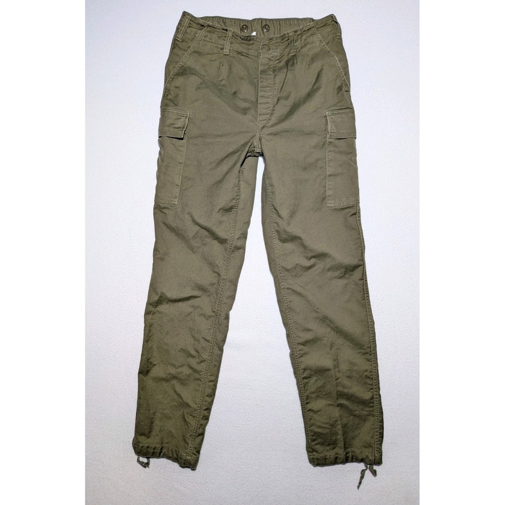 VTG German Military Cargo Pants Olive Green Drawstring Combat Utility 33x33